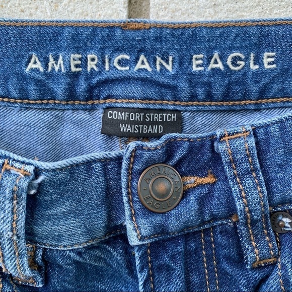 American Eagle 90s Boyfriend Distressed Ripped Destroyed Jeans Blue 00 Short - Picture 6 of 16